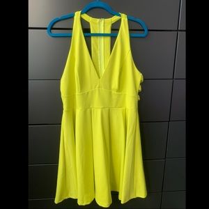 Cutout back halter fit and flare dress